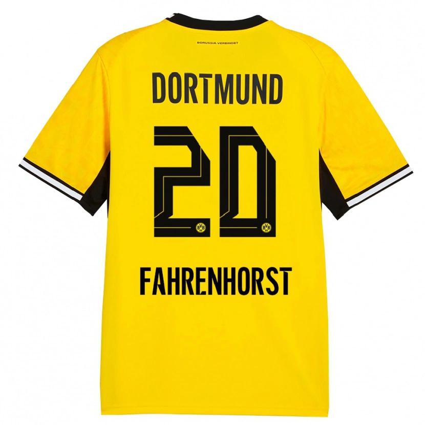 Danxen Homem Camisola Luke Fahrenhorst #20 Amarelo Preto Branco Principal 2026/27 Camisa Brasil