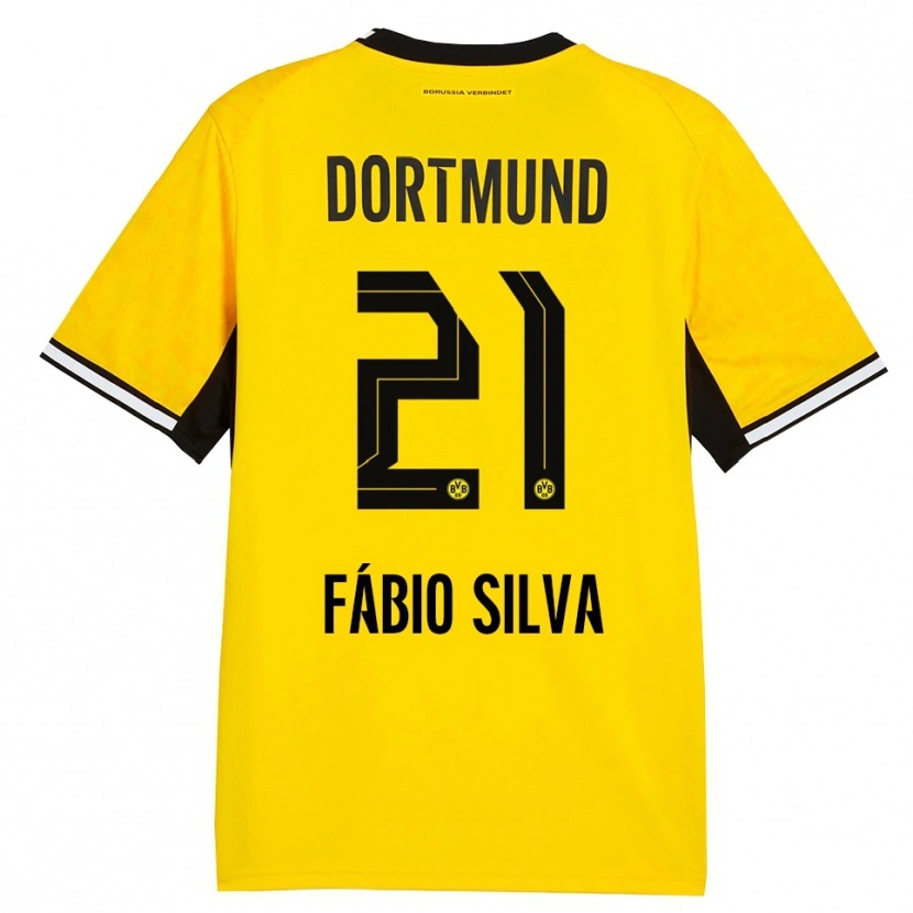Danxen Homem Camisola Fábio Silva #21 Amarelo Preto Branco Principal 2026/27 Camisa Brasil