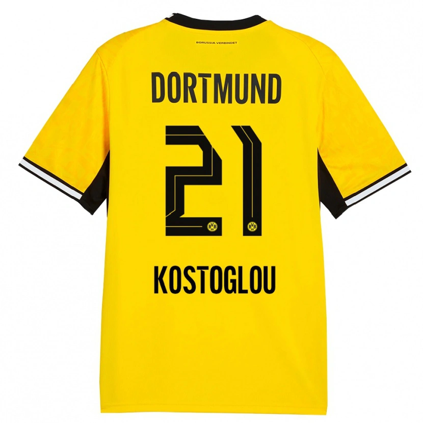 Danxen Homem Camisola Christos Kostoglou #21 Amarelo Preto Branco Principal 2026/27 Camisa Brasil