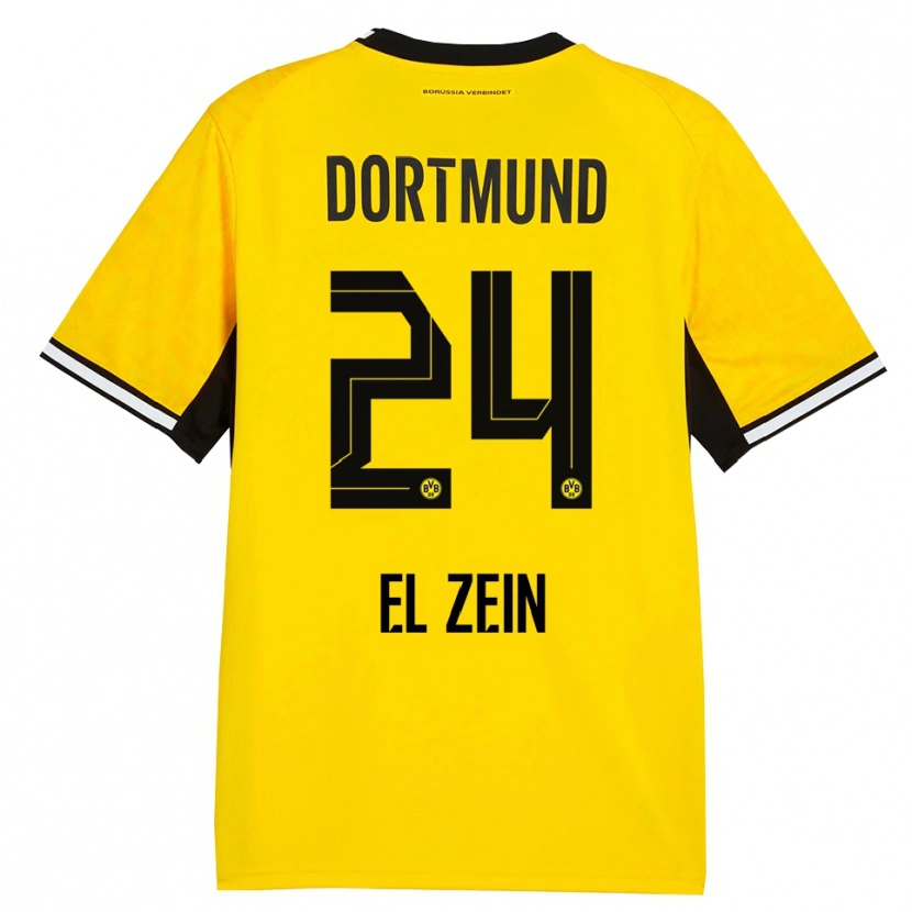 Danxen Homem Camisola Abu-Bekir Omer El-Zein #24 Amarelo Preto Branco Principal 2026/27 Camisa Brasil