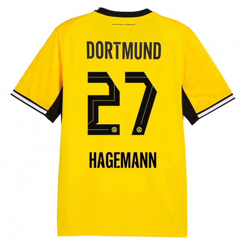 Danxen Homem Camisola Keron Hagemann #27 Amarelo Preto Branco Principal 2026/27 Camisa Brasil
