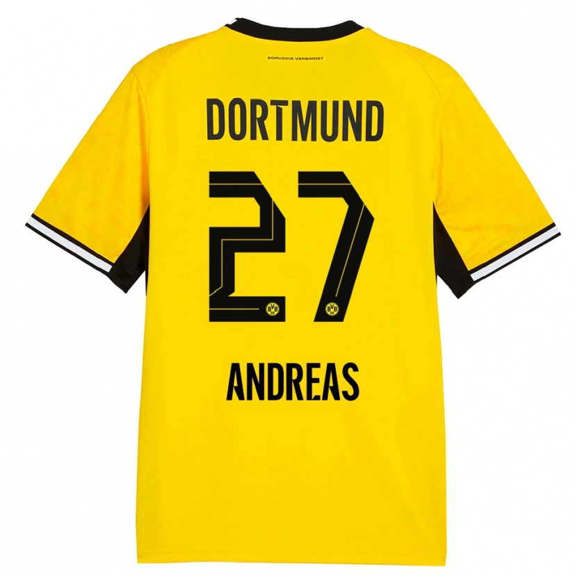 Danxen Homem Camisola Kuno Andreas #27 Amarelo Preto Branco Principal 2026/27 Camisa Brasil