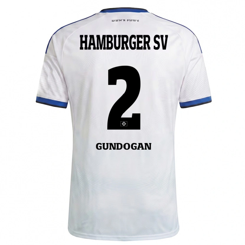 Danxen Homem Camisola Haci Gündogan #2 Branco Preto Azul Principal 2026/27 Camisa Brasil