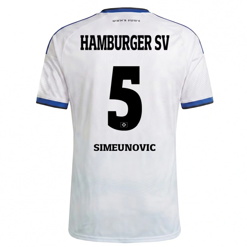 Danxen Homem Camisola Denis Simeunovic #5 Branco Preto Azul Principal 2026/27 Camisa Brasil