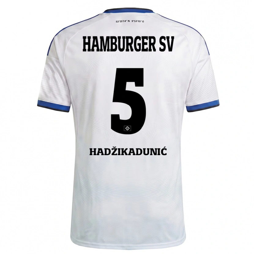 Danxen Homem Camisola Dennis Hadzikadunic #5 Branco Preto Azul Principal 2026/27 Camisa Brasil