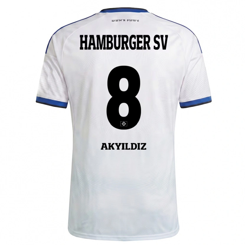 Danxen Homem Camisola Liam Akyildiz #8 Branco Preto Azul Principal 2026/27 Camisa Brasil