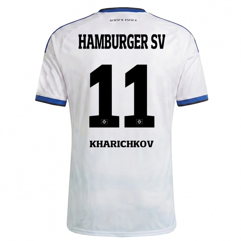 Danxen Homem Camisola Valentyn Kharichkov #11 Branco Preto Azul Principal 2026/27 Camisa Brasil