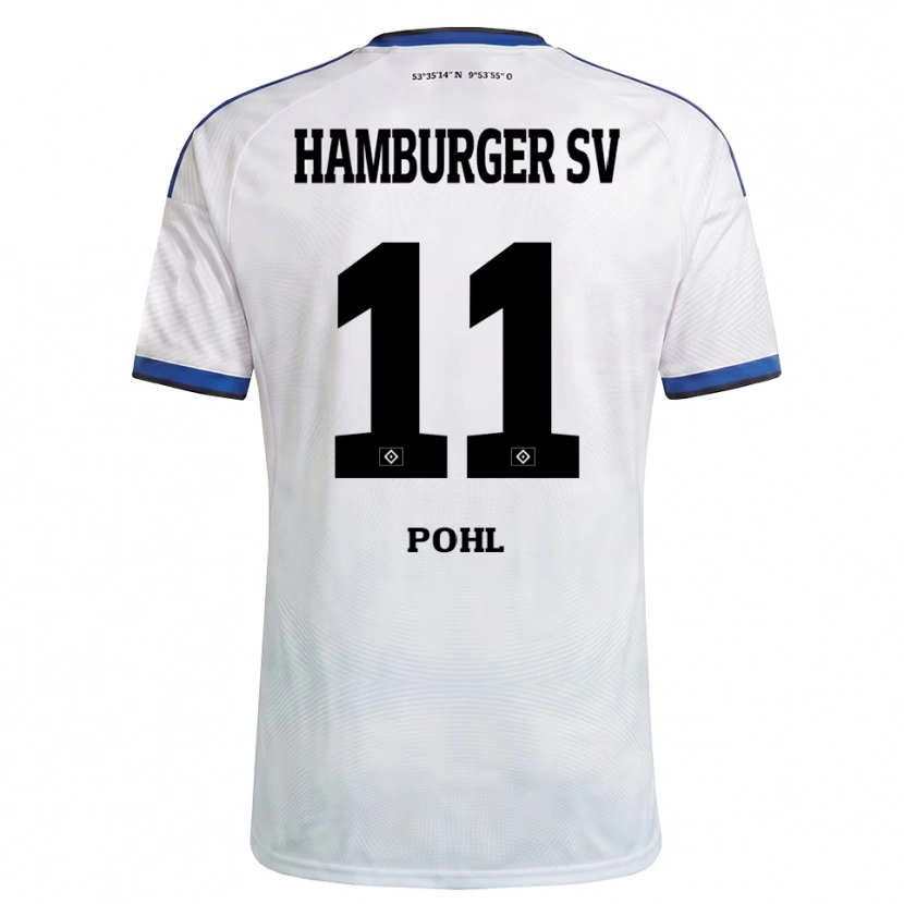 Danxen Homem Camisola Jannik Pohl #11 Branco Preto Azul Principal 2026/27 Camisa Brasil