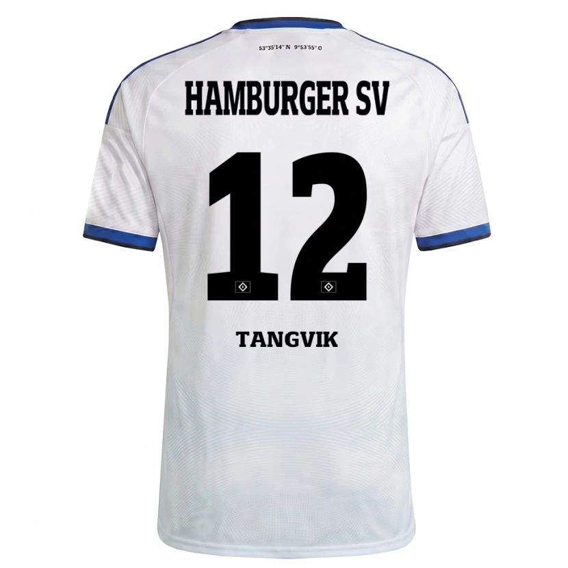 Danxen Homem Camisola Sander Tangvik #12 Branco Preto Azul Principal 2026/27 Camisa Brasil