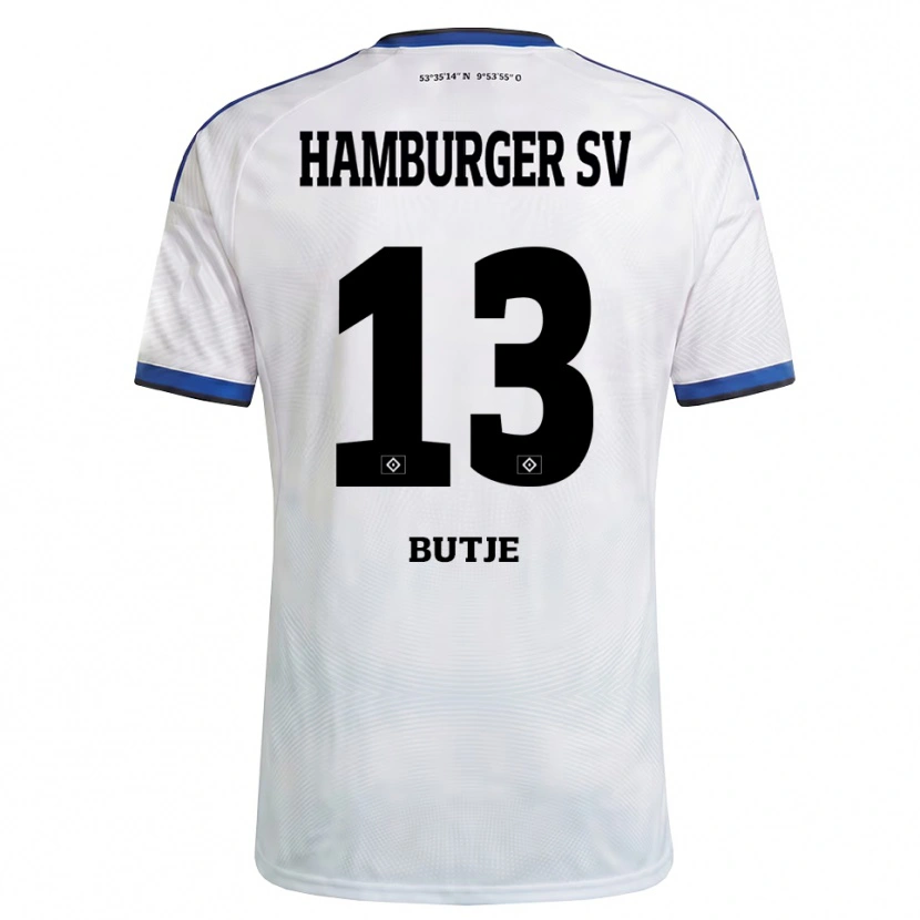 Danxen Homem Camisola Sophie Bütje #13 Branco Preto Azul Principal 2026/27 Camisa Brasil