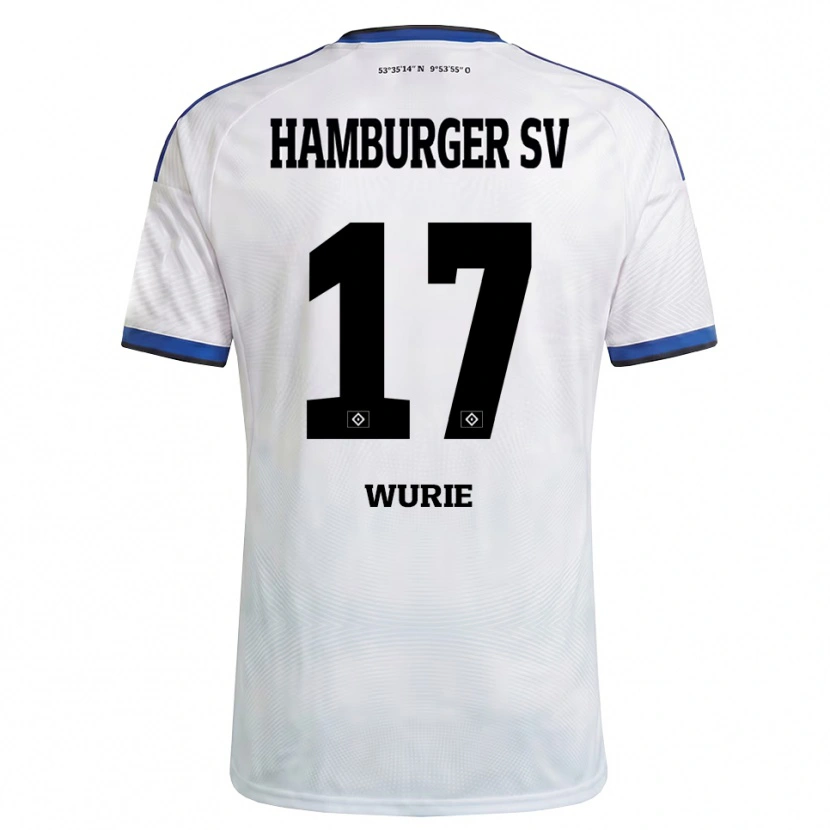 Danxen Homem Camisola David Wurie #17 Branco Preto Azul Principal 2026/27 Camisa Brasil