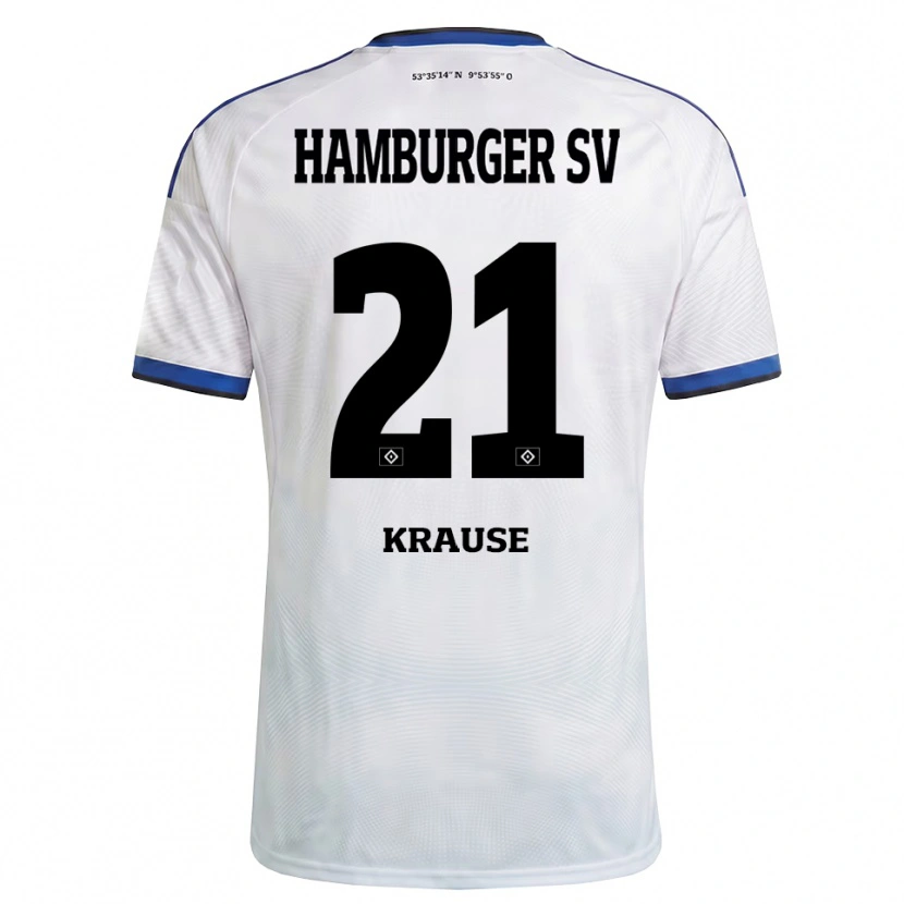 Danxen Homem Camisola Fiete Krause #21 Branco Preto Azul Principal 2026/27 Camisa Brasil