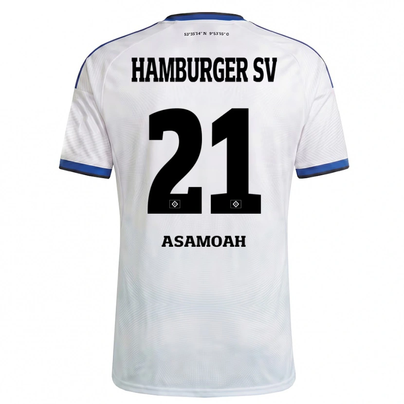 Danxen Homem Camisola Justin Asamoah #21 Branco Preto Azul Principal 2026/27 Camisa Brasil