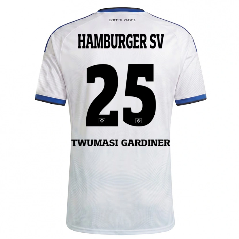 Danxen Homem Camisola Kevin Twumasi Gardiner #25 Branco Preto Azul Principal 2026/27 Camisa Brasil