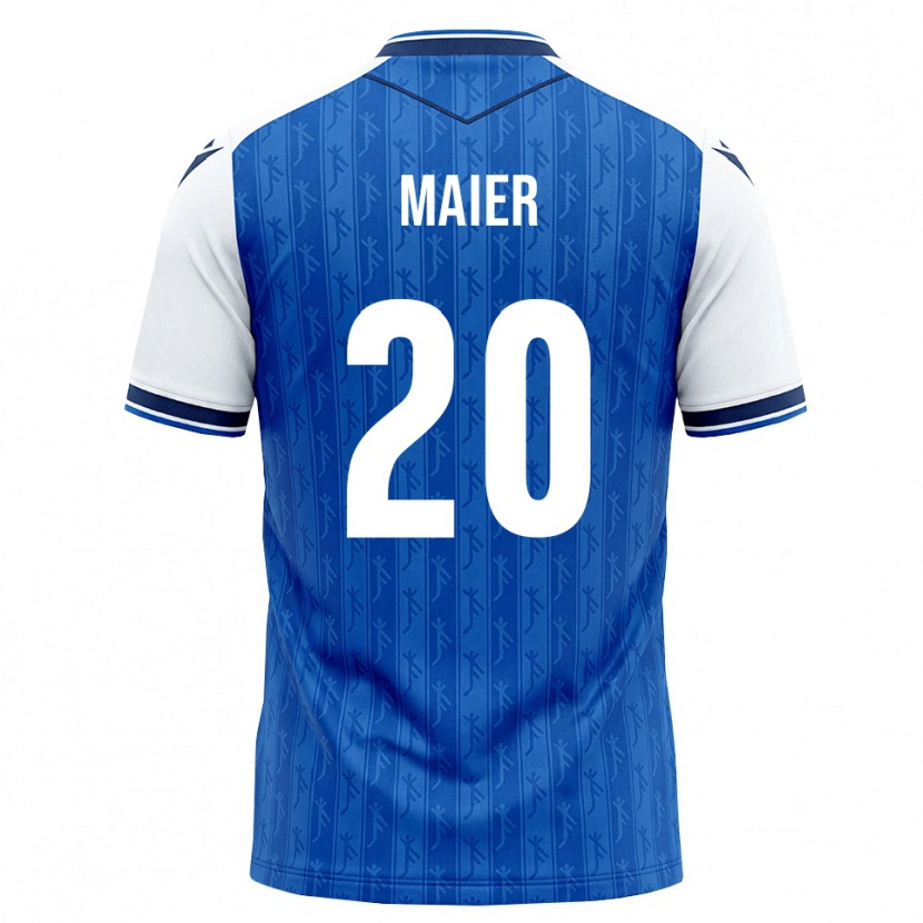 Danxen Homem Camisola Leonie Maier #20 Azul Real Branco Principal 2026/27 Camisa Brasil