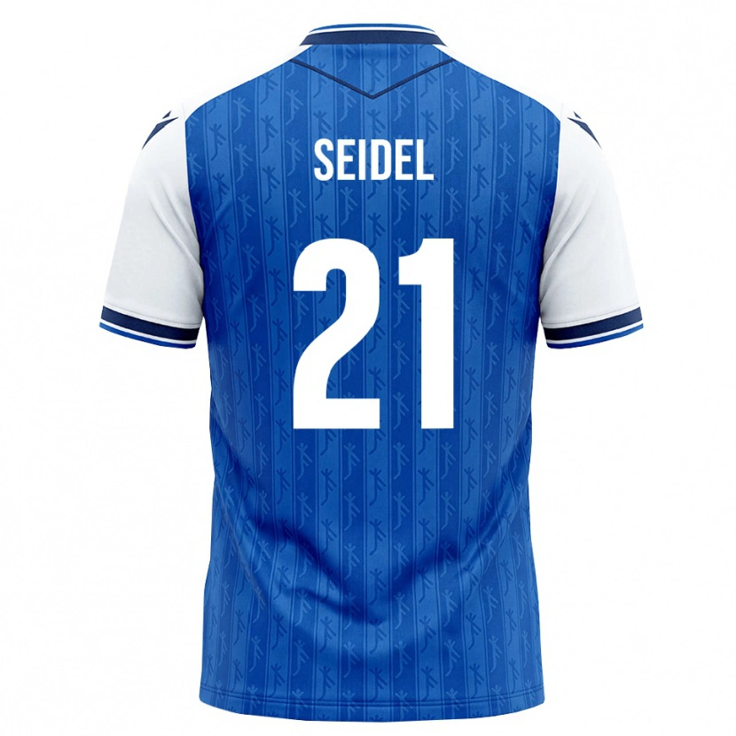 Danxen Homem Camisola Phil Seidel #21 Azul Real Branco Principal 2026/27 Camisa Brasil