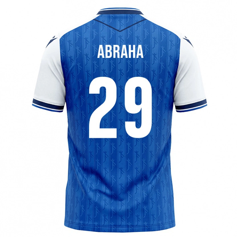 Danxen Homem Camisola Natnael Abraha #29 Azul Real Branco Principal 2026/27 Camisa Brasil