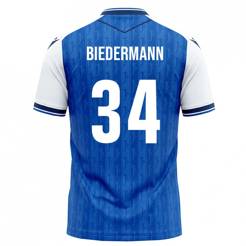 Danxen Homem Camisola Nico Biedermann #34 Azul Real Branco Principal 2026/27 Camisa Brasil