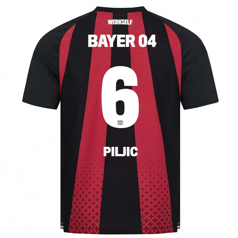 Danxen Homem Camisola Katharina Piljic #6 Preto Branco Vermelho Principal 2026/27 Camisa Brasil
