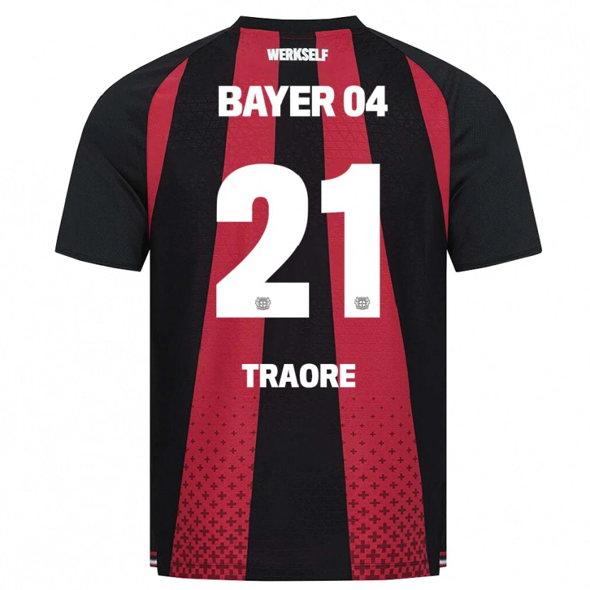 Danxen Homem Camisola Amaël-Demba Traoré #21 Preto Branco Vermelho Principal 2026/27 Camisa Brasil