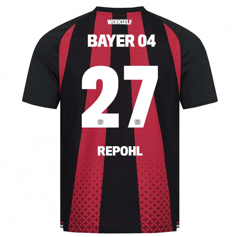 Danxen Homem Camisola Friederike Repohl #27 Preto Branco Vermelho Principal 2026/27 Camisa Brasil