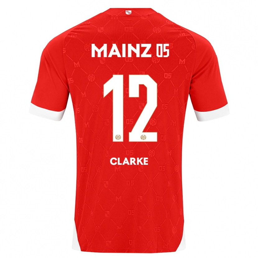 Danxen Homem Camisola Sarah Clarke #12 Vermelho Branco Principal 2026/27 Camisa Brasil