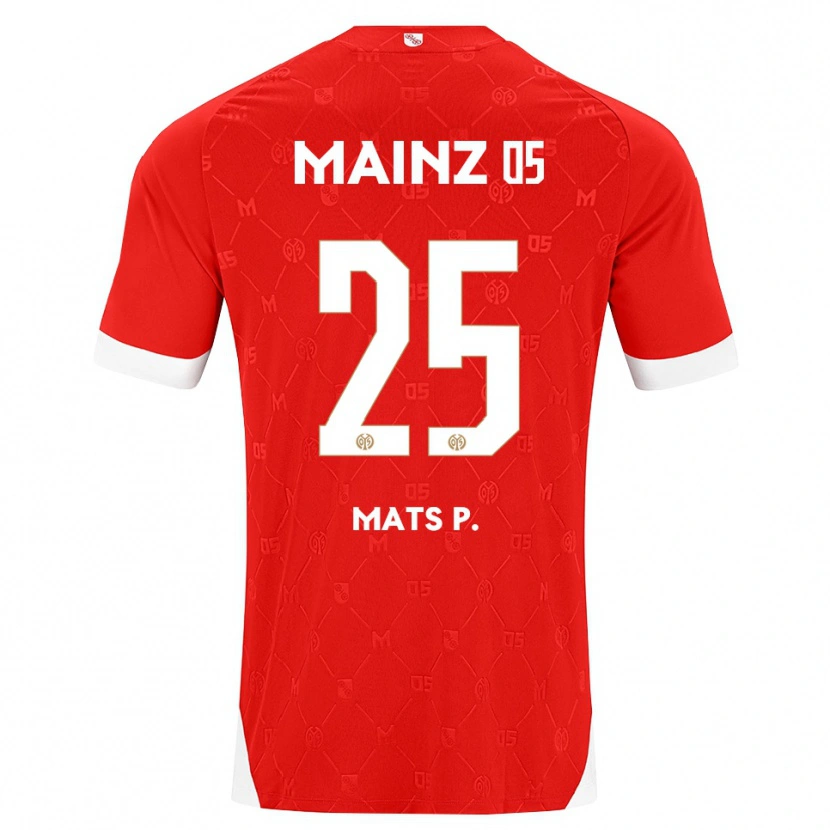 Danxen Homem Camisola Mats Preßler #25 Vermelho Branco Principal 2026/27 Camisa Brasil