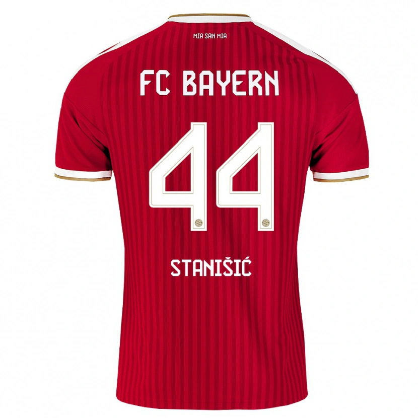 Danxen Homem Camisola Josip Stanisic #44 Vermelho Branco Azul Principal 2026/27 Camisa Brasil