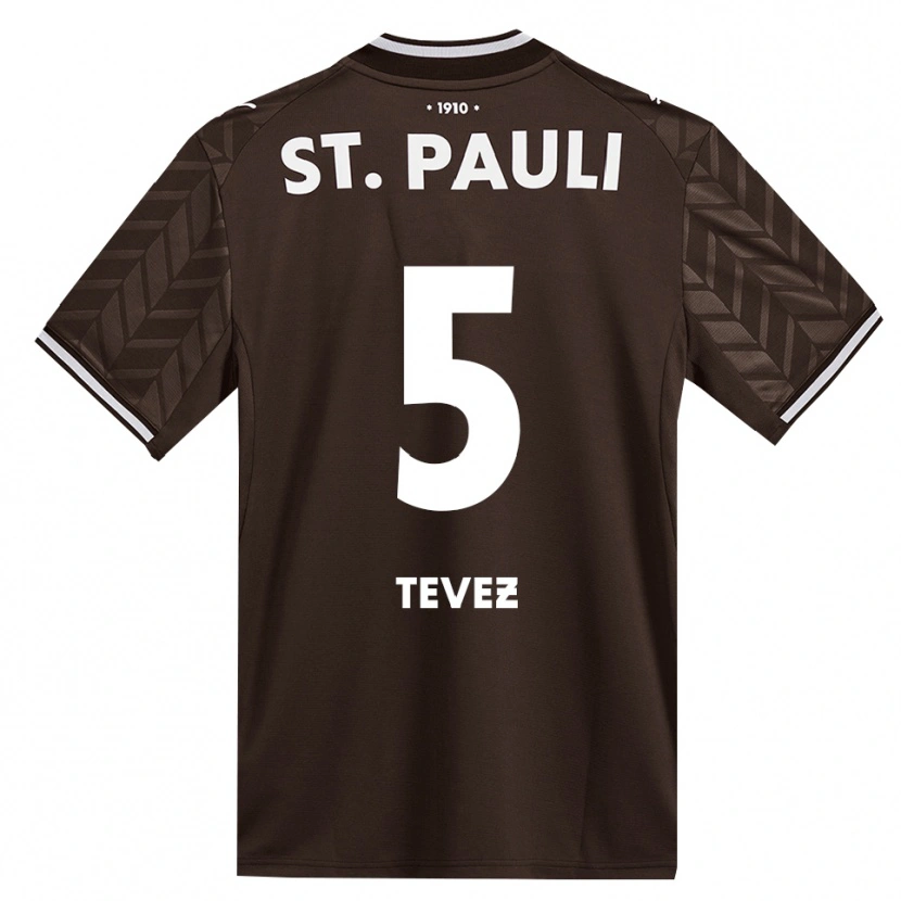 Danxen Homem Camisola Federico Tevez #5 Branco Café Principal 2026/27 Camisa Brasil