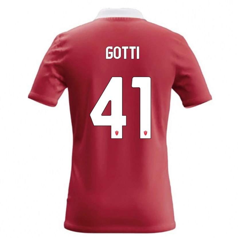 Danxen Homem Camisola Andrea Gotti #41 Vermelho Branco Principal 2026/27 Camisa Brasil