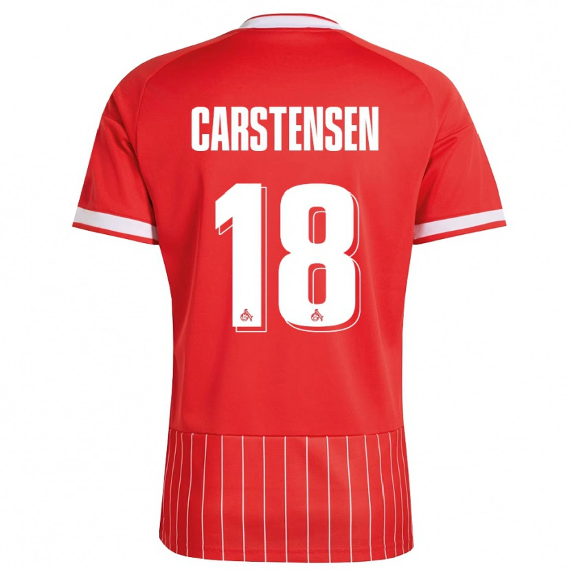 Danxen Homem Camisola Rasmus Carstensen #18 Vermelho Branco Verde Alternativa 2026/27 Camisa Brasil