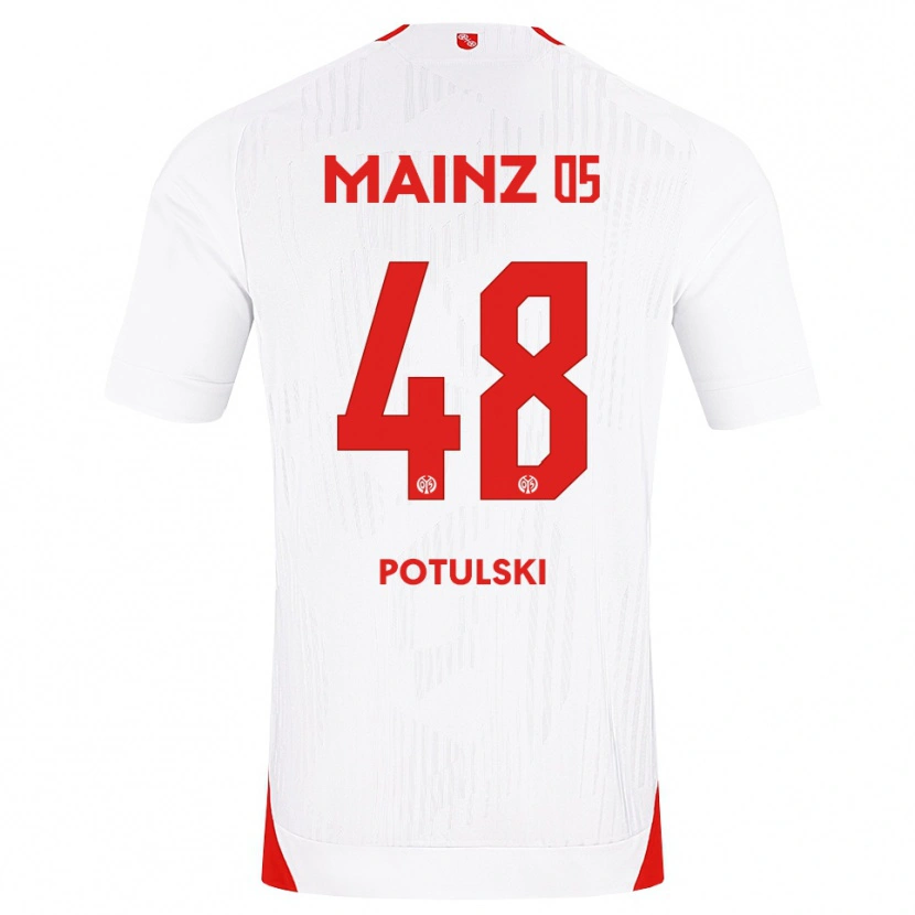 Danxen Homem Camisola Kacper Potulski #48 Branco Vermelho Amarelo Alternativa 2026/27 Camisa Brasil