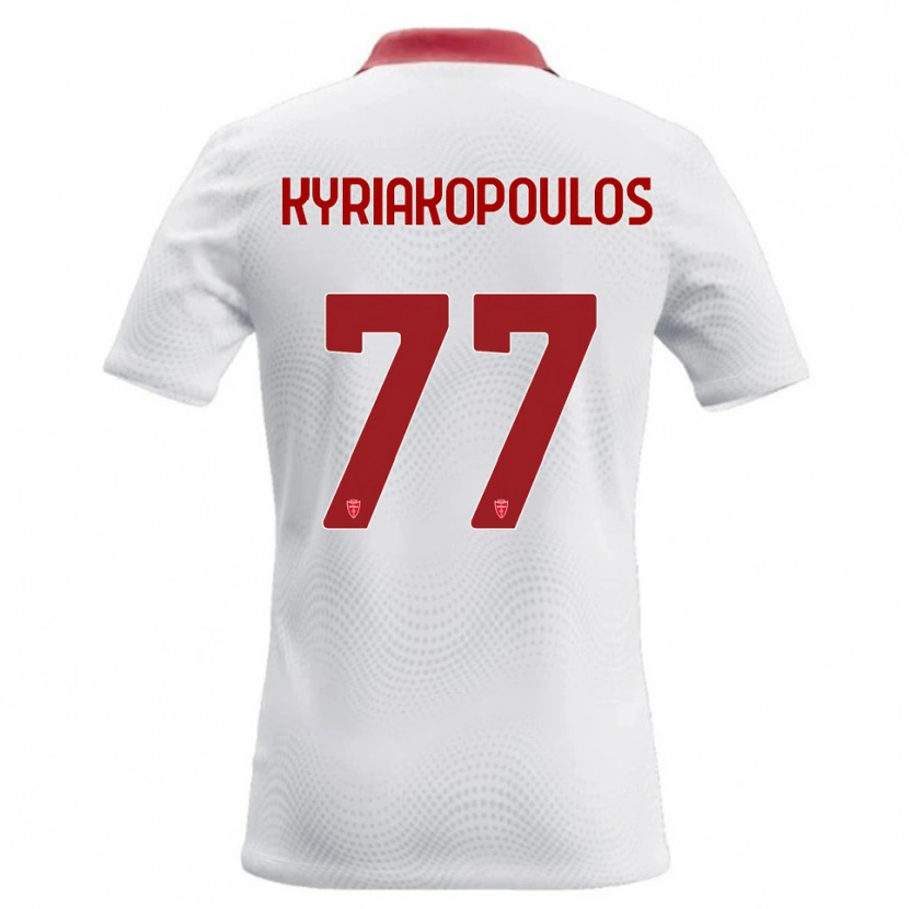 Danxen Homem Camisola Georgios Kyriakopoulos #77 Branco Vermelho Alternativa 2026/27 Camisa Brasil