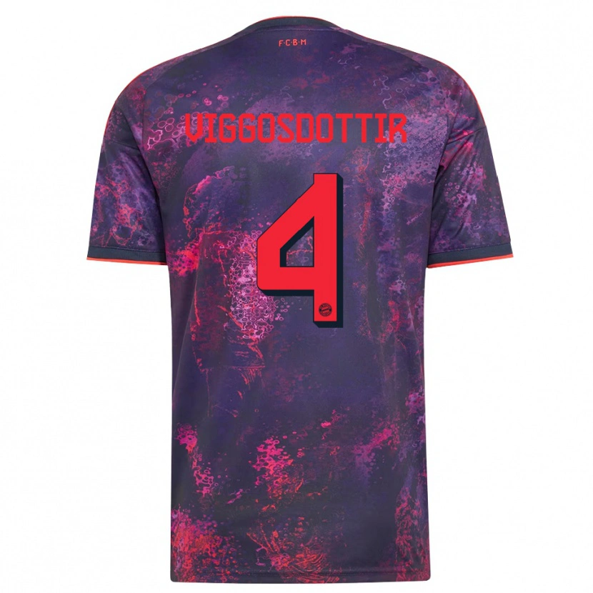 Danxen Homem Camisola Glódís Perla Viggósdóttir #4 Vermelho Púrpura Terceiro 2026/27 Camisa Brasil