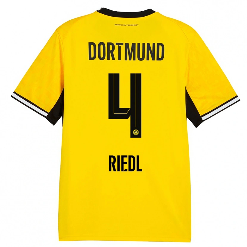 Danxen Mulher Camisola Jan-Luca Riedl #4 Amarelo Preto Branco Principal 2026/27 Camisa Brasil