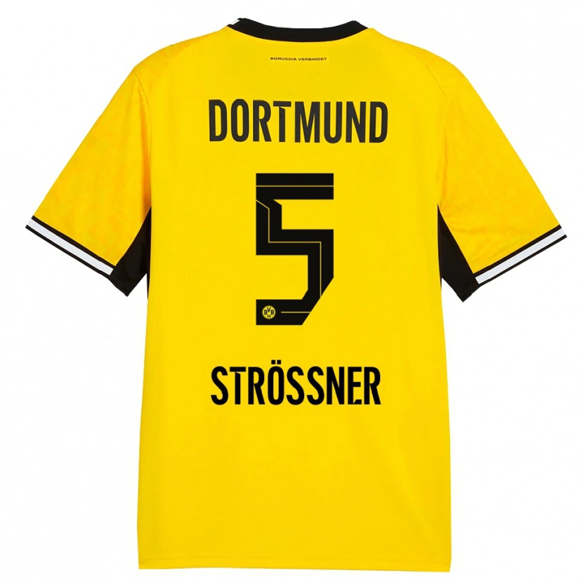 Danxen Mulher Camisola Lenni Strößner #5 Amarelo Preto Branco Principal 2026/27 Camisa Brasil