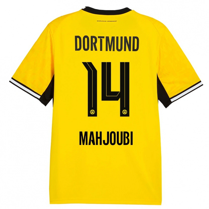 Danxen Mulher Camisola Anas Mahjoubi #14 Amarelo Preto Branco Principal 2026/27 Camisa Brasil