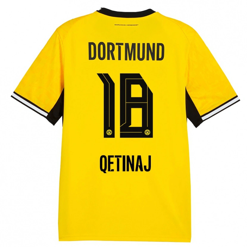 Danxen Mulher Camisola Edon Qetinaj #18 Amarelo Preto Branco Principal 2026/27 Camisa Brasil