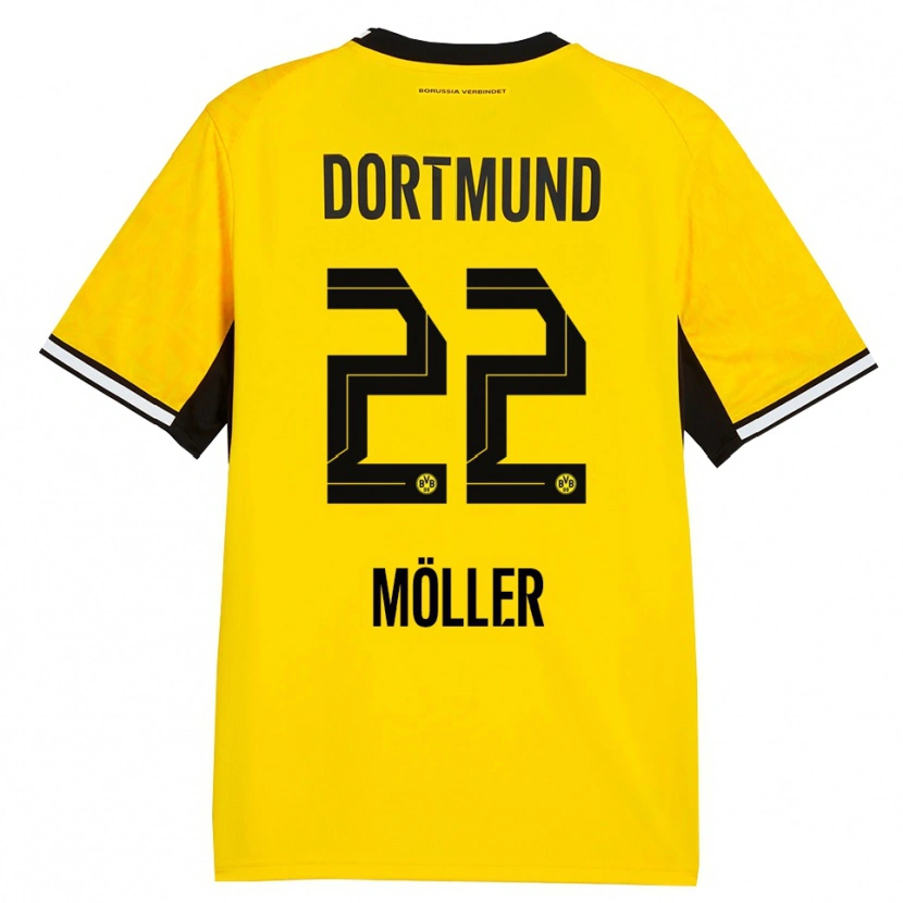 Danxen Mulher Camisola Paul Möller #22 Amarelo Preto Branco Principal 2026/27 Camisa Brasil