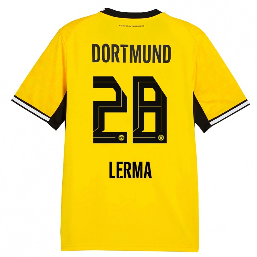 Danxen Mulher Camisola Justin Lerma #28 Amarelo Preto Branco Principal 2026/27 Camisa Brasil