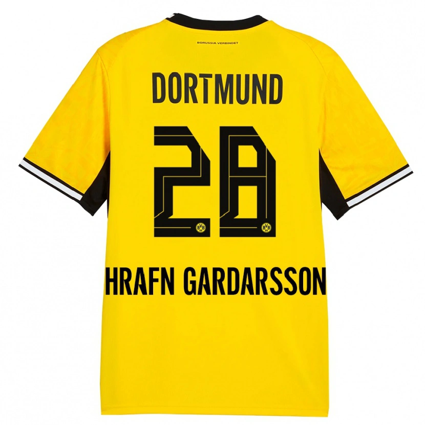 Danxen Mulher Camisola Bjarki Hrafn Gardarsson #28 Amarelo Preto Branco Principal 2026/27 Camisa Brasil