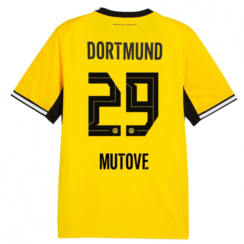 Danxen Mulher Camisola Kevin Mutove #29 Amarelo Preto Branco Principal 2026/27 Camisa Brasil