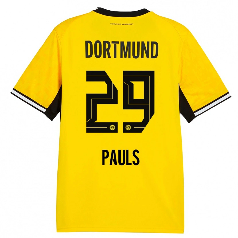 Danxen Mulher Camisola Emilia Pauls #29 Amarelo Preto Branco Principal 2026/27 Camisa Brasil
