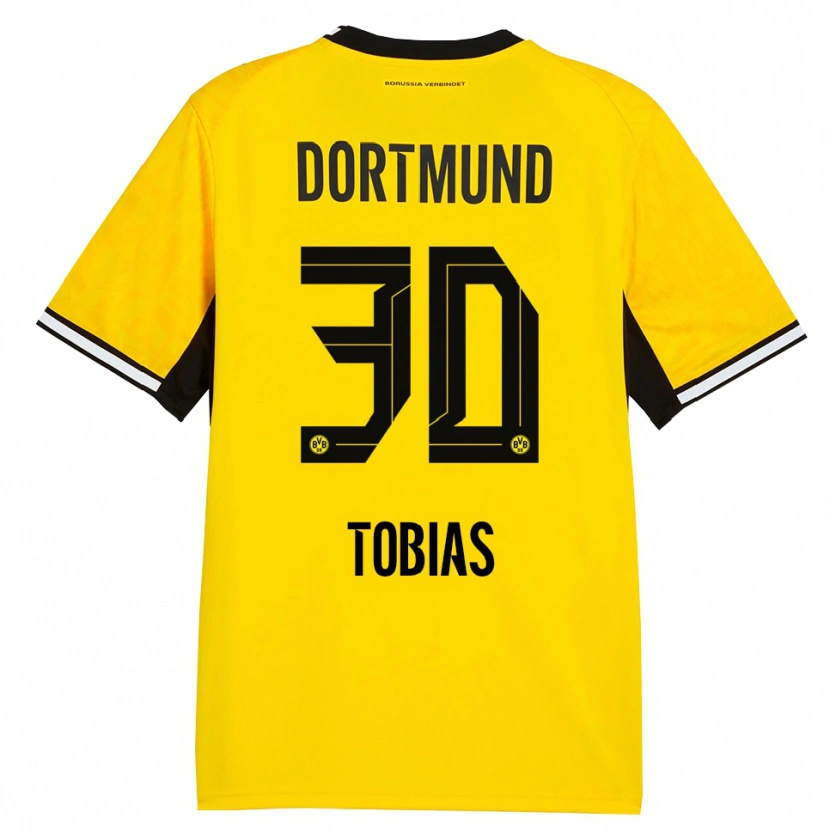 Danxen Mulher Camisola Vogt Tobias #30 Amarelo Preto Branco Principal 2026/27 Camisa Brasil