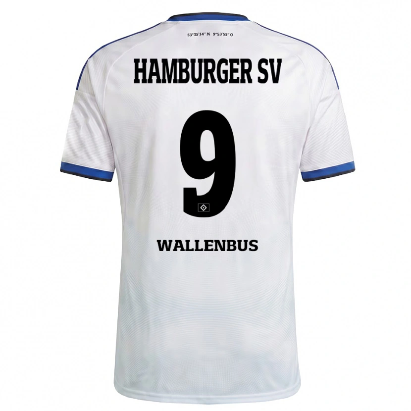 Danxen Mulher Camisola Noah Wallenßus #9 Branco Preto Azul Principal 2026/27 Camisa Brasil