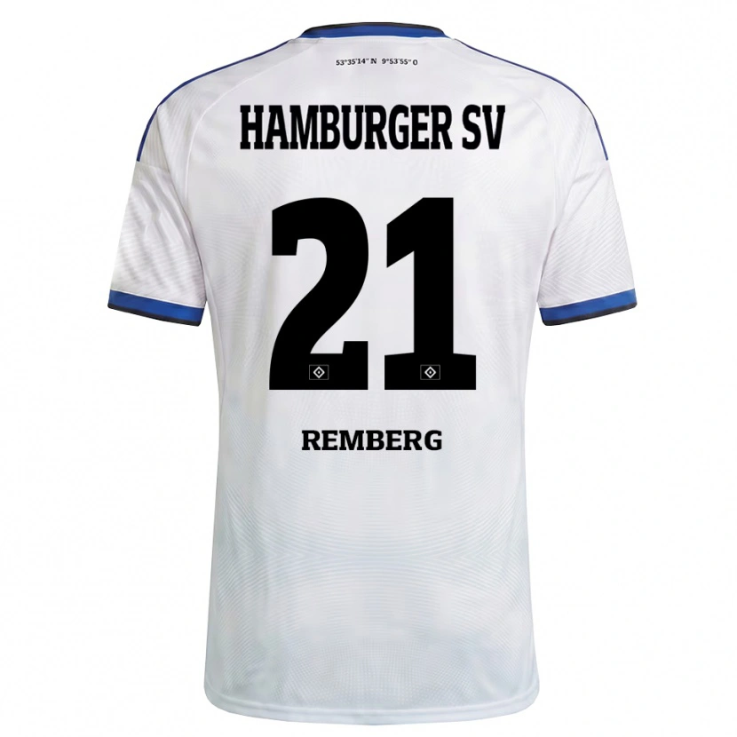 Danxen Mulher Camisola Nicolai Remberg #21 Branco Preto Azul Principal 2026/27 Camisa Brasil