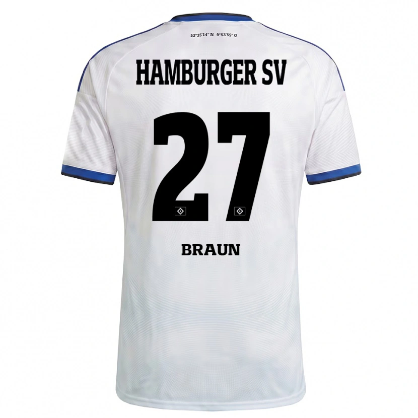 Danxen Mulher Camisola Elias Braun #27 Branco Preto Azul Principal 2026/27 Camisa Brasil