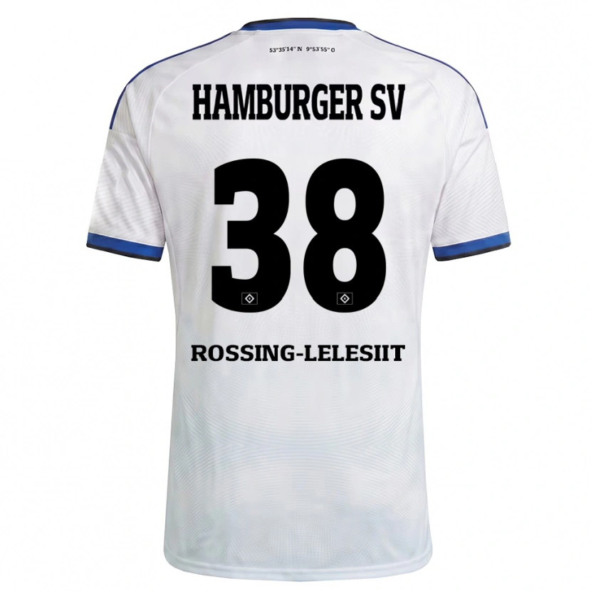 Danxen Mulher Camisola Alexander Røssing-Lelesiit #38 Branco Preto Azul Principal 2026/27 Camisa Brasil