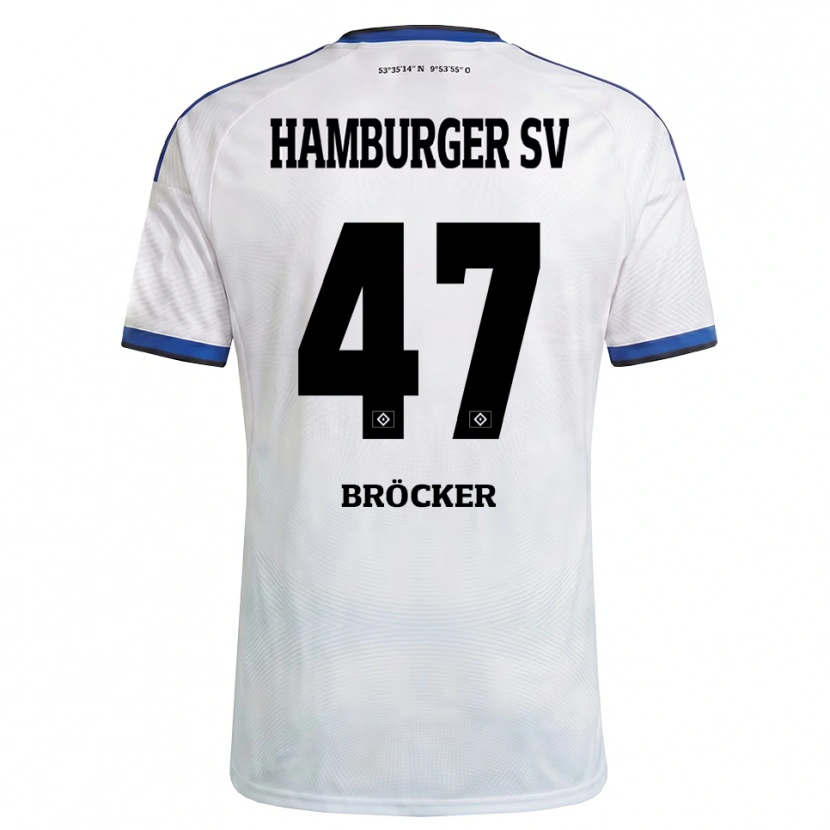 Danxen Mulher Camisola Mads Bröcker #47 Branco Preto Azul Principal 2026/27 Camisa Brasil