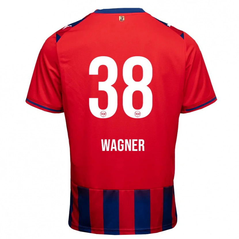 Danxen Mulher Camisola Yannik Wagner #38 Azul Real Branco Vermelho Principal 2026/27 Camisa Brasil